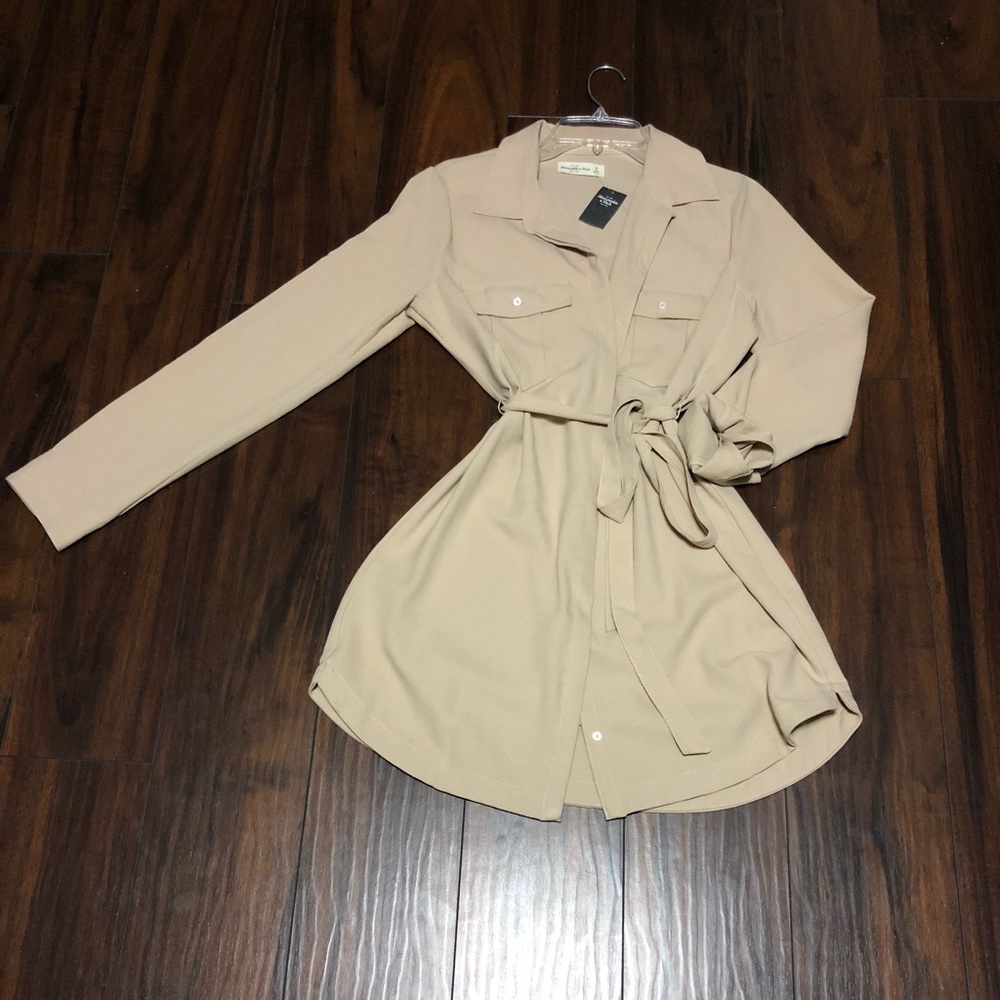 Khaki shirt dress